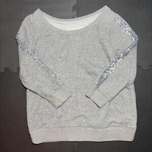 Y2K Abercrombie & Fitch Shirt Womens Medium Sweater Long Sleeve Sequin Embroided